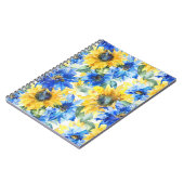 Blaugelbe Blumen Geburtstag Notizblock (Linke Seite)
