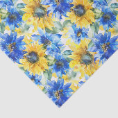Blaugelbe Blumen Geburtstag Seidenpapier (Ausschnitt)