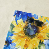 Blaugelbe Blumen Geburtstag Strandtuch (Beispiel)