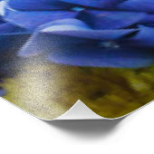 Blaugelbe Blumen mit Schmetterlingen Fotodruck (Ecke)