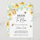Blaugelbe Blütenbrille zum Brautparty Einladung (Vorne/Hinten)