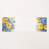 Blaugelbe botanische Wasserfarbe Yogamatte (Rückseite (Horizontal))