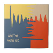 Blaugelbe Creme Fliese (Vorderseite)