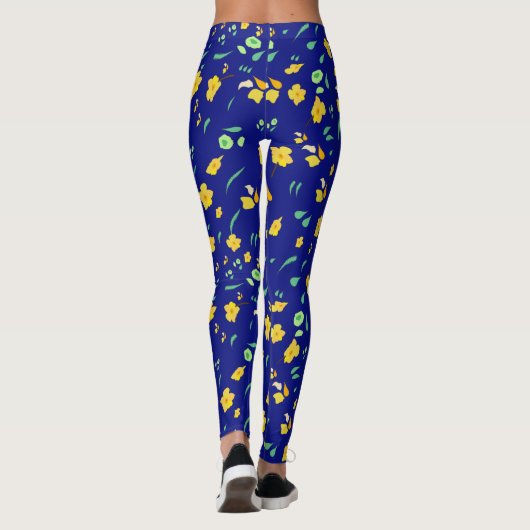 Blaugelbe Daffodin Leggings (Rückseite)