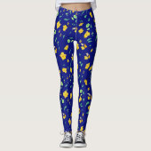 Blaugelbe Daffodin Leggings (Vorderseite)