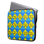 Blaugelbe Diamantarmhülse Laptopschutzhülle (Vorderseite Links)