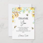 Blaugelbe florale Mommy zu Baby-Dusche Dankeskarte (Vorderseite)