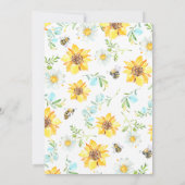 Blaugelbe florale Mommy zu Baby-Dusche Einladung (Rückseite)