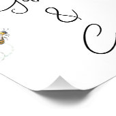 Blaugelbe florale Mommy zu Baby Dusche Zeichen Fotodruck (Ecke)