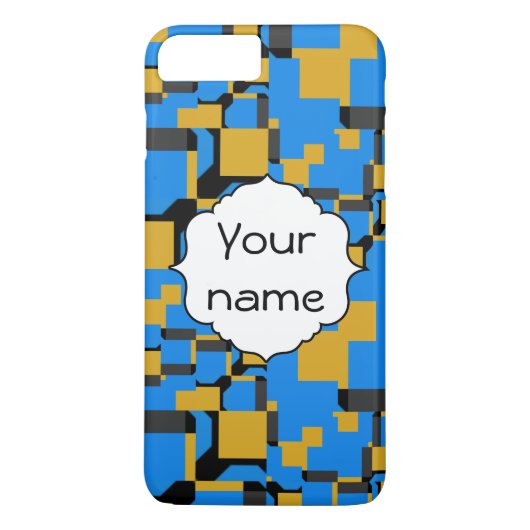 Blaugelbe Formen Case-Mate iPhone Hülle (Rückseite)