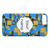 Blaugelbe Formen Case-Mate iPhone Hülle (Rückseite (Horizontal))