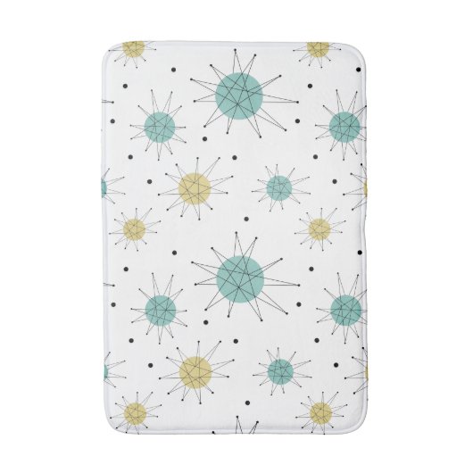 Blaugelbe Franziskaner Sternexplosion Mitte Jahrhu Badematte (Vorderseite Vertikal)