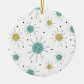 Blaugelbe Franziskaner Sternexplosion Mitte Jahrhu Keramik Ornament (Vorne)