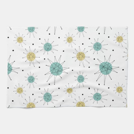 Blaugelbe Franziskanische Sternexplosion Mitte des Geschirrtuch (Horizontal)