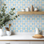 Blaugelbe geometrische Morrokanische Wasserfarbe Fliese