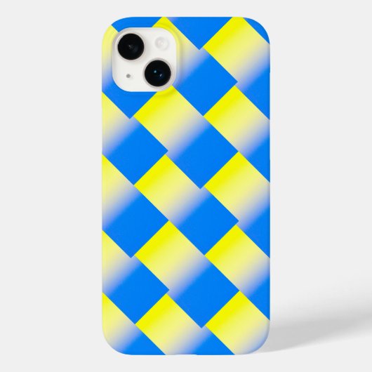 Blaugelbe geometrische Ukraine Inspiration modern Case-Mate iPhone Hülle (Rückseite)