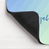 Blaugelbe Gradient-Girl-Script-Monogramm Mousepad (Ecke)