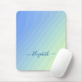 Blaugelbe Gradient-Girl-Script-Monogramm Mousepad (Mit Mouse)