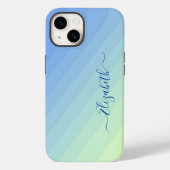 Blaugelbe Gradientenschrift Monogram Case-Mate iPhone Hülle (Rückseite)