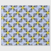 Blaugelbe Große Dänen Geschenkpapier (Flach)