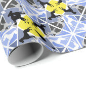 Blaugelbe Große Dänen Geschenkpapier (Rolleneckpunkt)