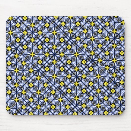 Blaugelbe Große Dänen Mousepad (Vorne)
