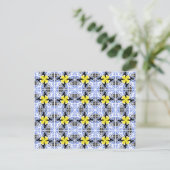 Blaugelbe Große Dänen Postkarte (Stehend Vorderseite)