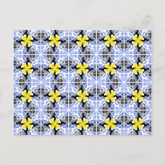 Blaugelbe Große Dänen Postkarte (Vorderseite)
