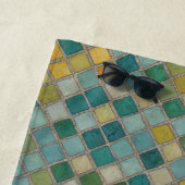 Blaugelbe grüne Mosaikfliese Strandtuch (Beispiel)