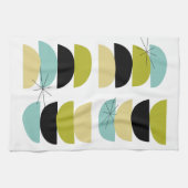 Blaugelbe grüne Schwarze Geometrie Geschirrtuch (Horizontal)