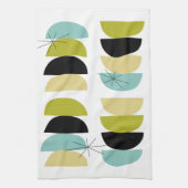 Blaugelbe grüne Schwarze Geometrie Geschirrtuch (Vertikal)