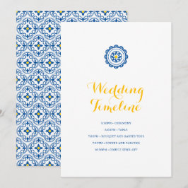 Blaugelbe Hochzeitzeitzeitschrift für mediterrane Programm