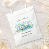 Blaugelbe Liebe ist süße Hochzeit Geschenktütchen (Ausgeschnitten)
