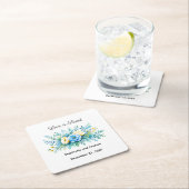 Blaugelbe Liebe ist süße Hochzeit Rechteckiger Pappuntersetzer (Vor Ort)