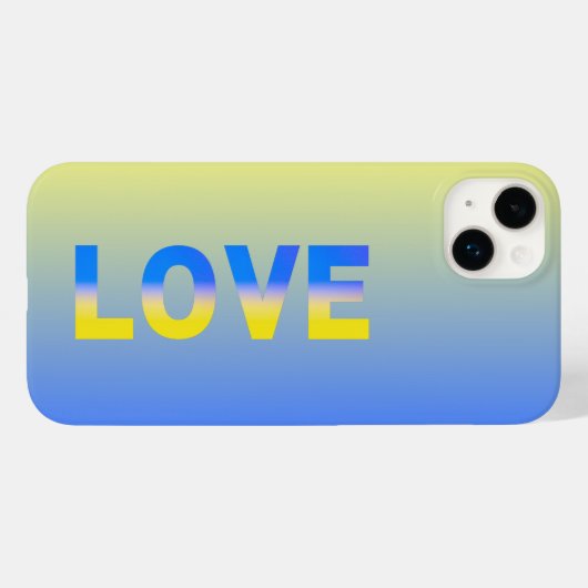 Blaugelbe LIEBE-Typografie Ukraine Inspiriert Frie Case-Mate iPhone Hülle (Rückseite (Horizontal))