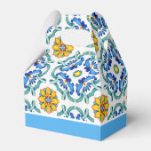 Blaugelbe Majolikaflilien - Mittelmeer-Brauch Geschenkschachtel (Rückseite)