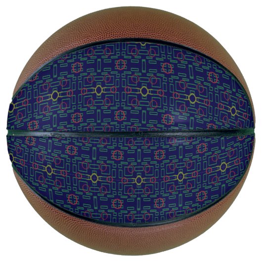 Blaugelbe Ovale Basketball (Vorderseite)