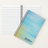 Blaugelbe Prismglas Moderne Typografie Notizblock (Innen)