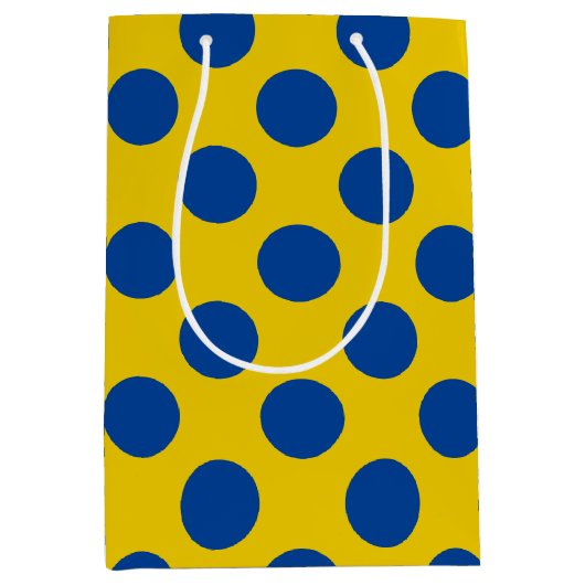blaugelbe Punkte Mittlere Geschenktüte (Vorderseite)