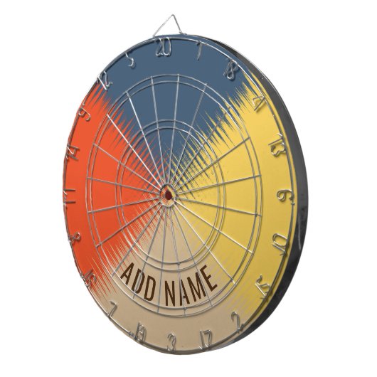 Blaugelbe rote Creme - personalisierbar Dartscheibe (Vorderseite rechts)