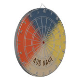 Blaugelbe rote Creme - personalisierbar Dartscheibe (Vorderseite Links)