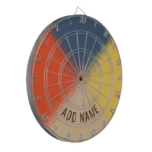 Blaugelbe rote Creme - personalisierbar Dartscheibe (Vorderseite Links)