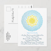 Blaugelbe Segnungen Mandala Inspiration Postkarte (Vorne/Hinten)