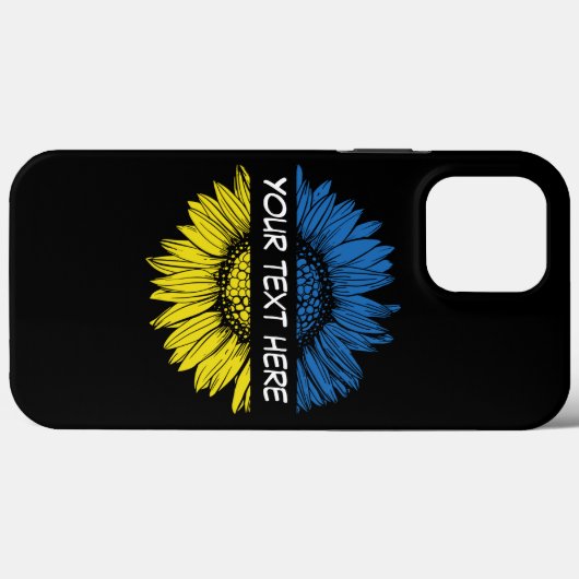 Blaugelbe Sonnenblume. Eigener Text. Personalisier Case-Mate iPhone Hülle (Rückseite (Horizontal))