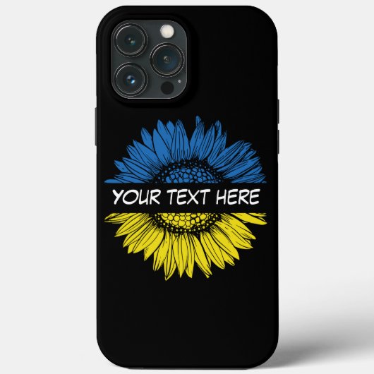 Blaugelbe Sonnenblume. Eigener Text. Personalisier Case-Mate iPhone Hülle (Rückseite)