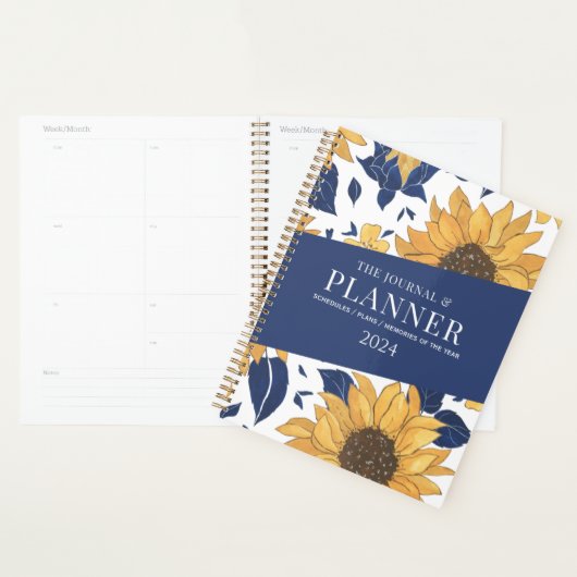 Blaugelbe Sonnenblumen, schlicht und elegant, ästh Planer (Anzeige)