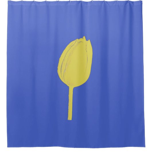 Blaugelbe Tulip Blume Blütenfarben Niedlich Duschvorhang (Vorderseite)