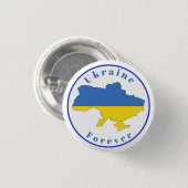 Blaugelbe Ukraine für immer Button (Vorne & Hinten)