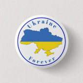 Blaugelbe Ukraine für immer Button (Vorderseite)