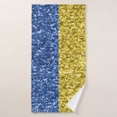 Blaugelbe ukrainische Flagge Glitzer Imitate Glitz Badehandtuch (Badehandtuch)